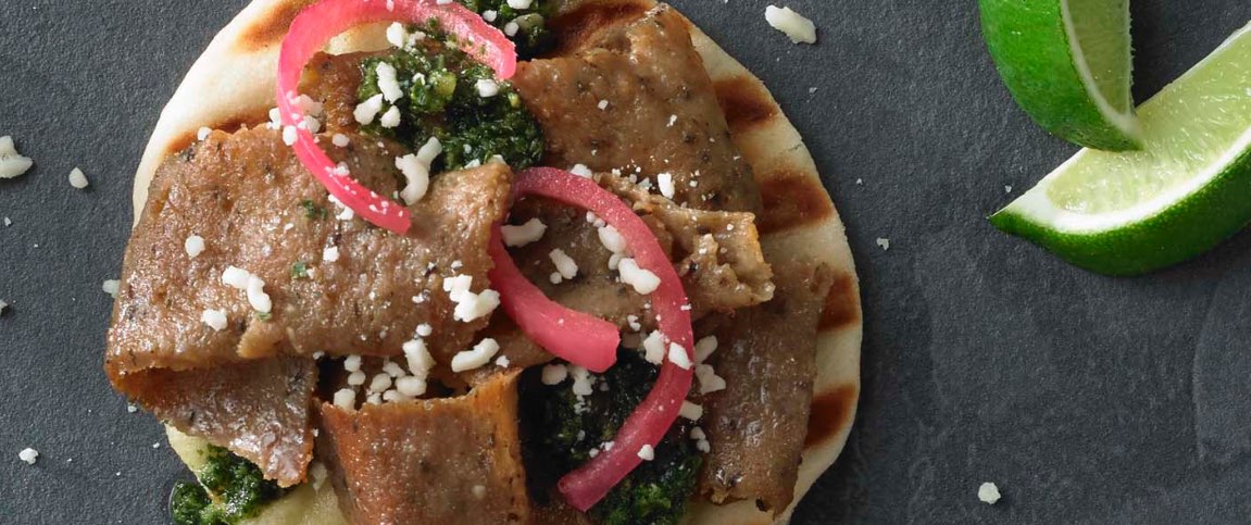 Flatbreads with Gyro Slices and Chimchurri Sauce