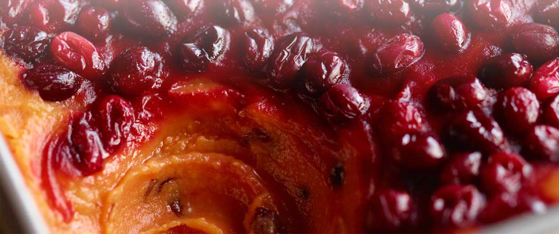 Orange Ginger Sweet Potatoes Topped with Cranberry