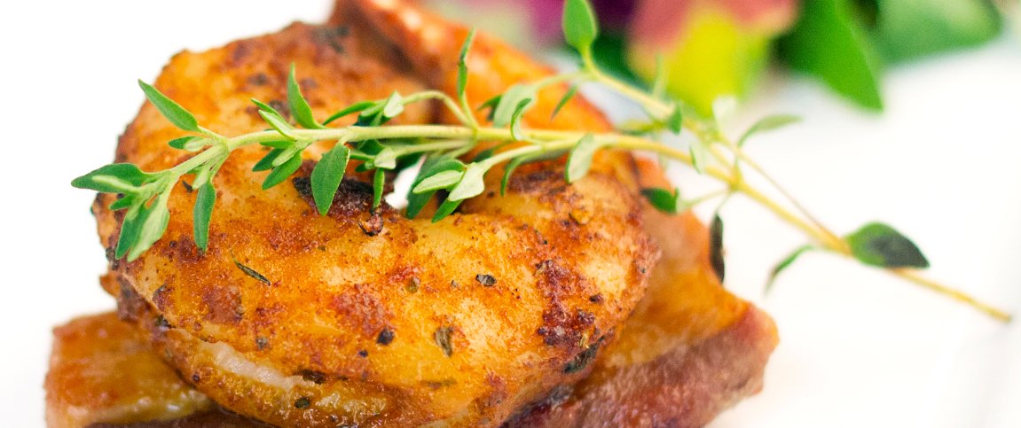 Creole Shrimp with Pork Belly Crisp