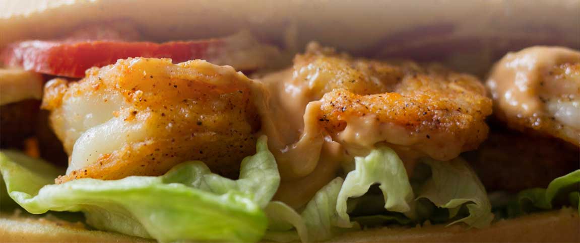 Popcorn Shrimp Po Boy