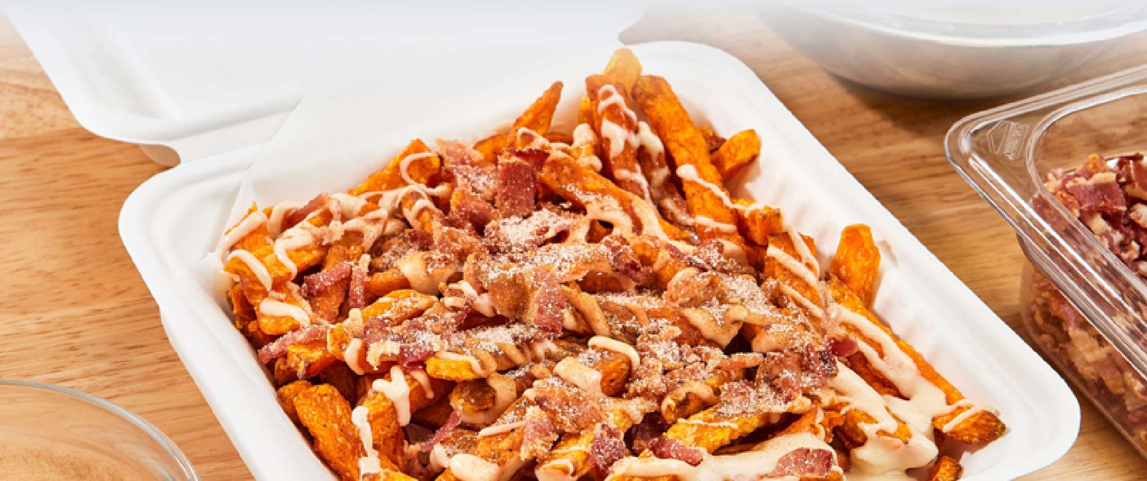 Candied Maple Bacon Sweet Potato Fries