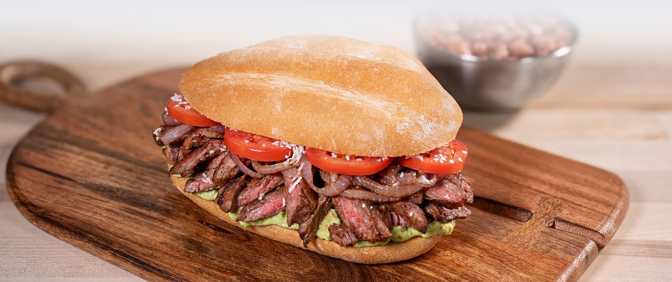 Carne Asada Torta on Contigo Telera Roll