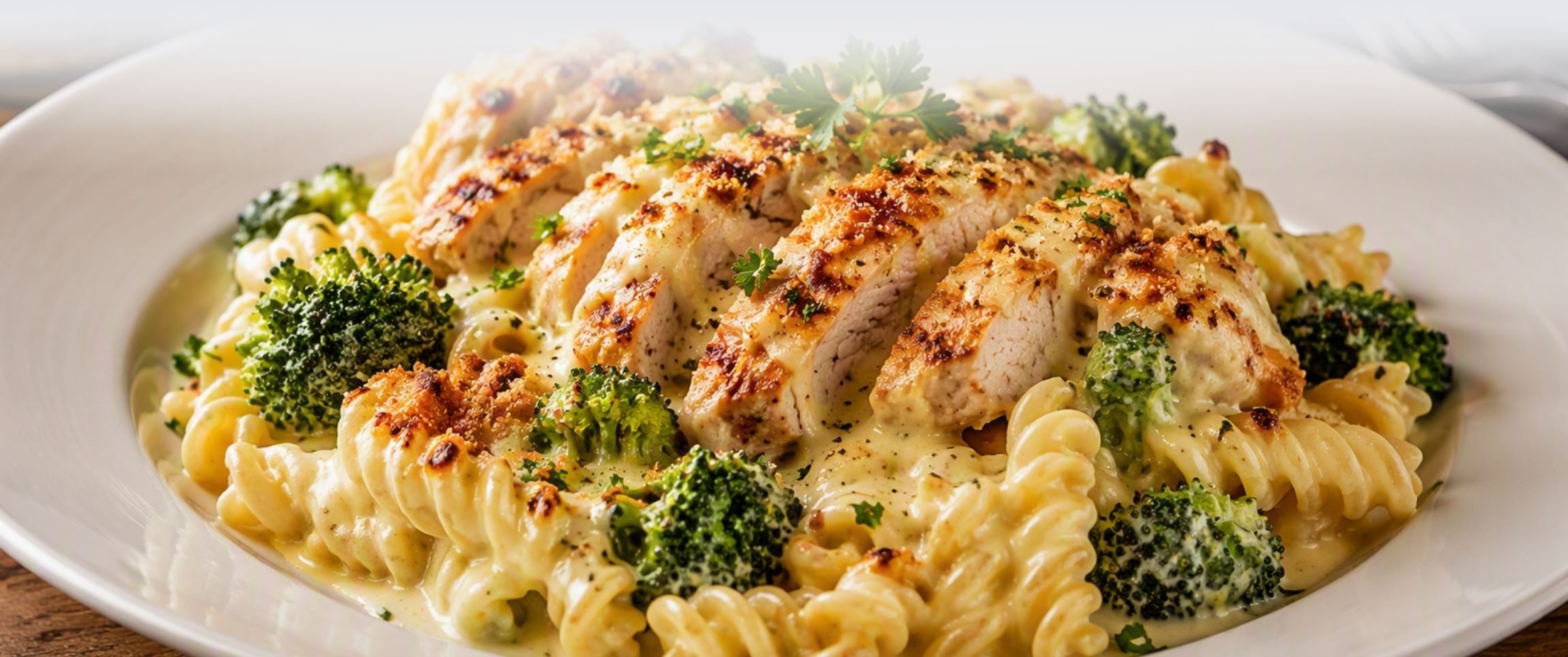 Wisconsin Cheese & Broccoli Chicken Alfredo Bake