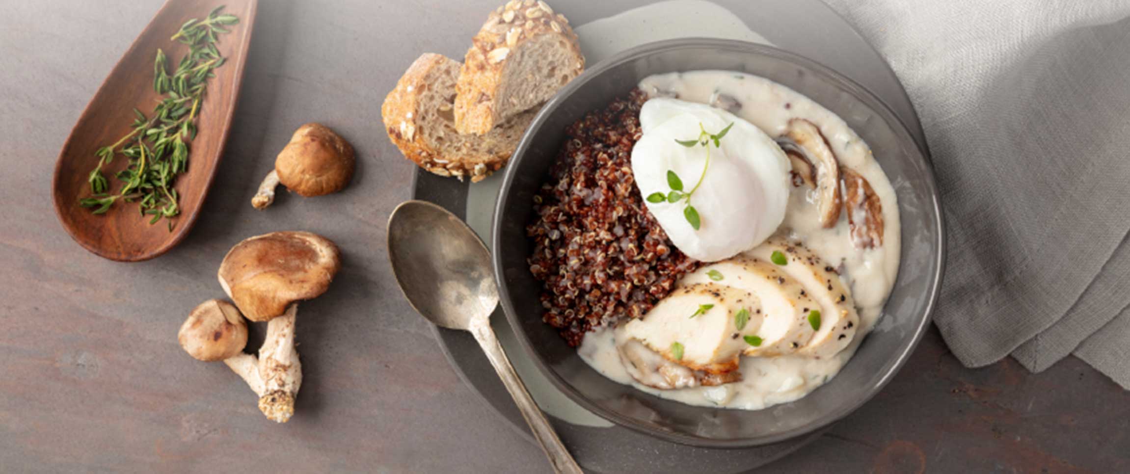 Chicken, Shiitake Mushroom, and Quinoa Soup
