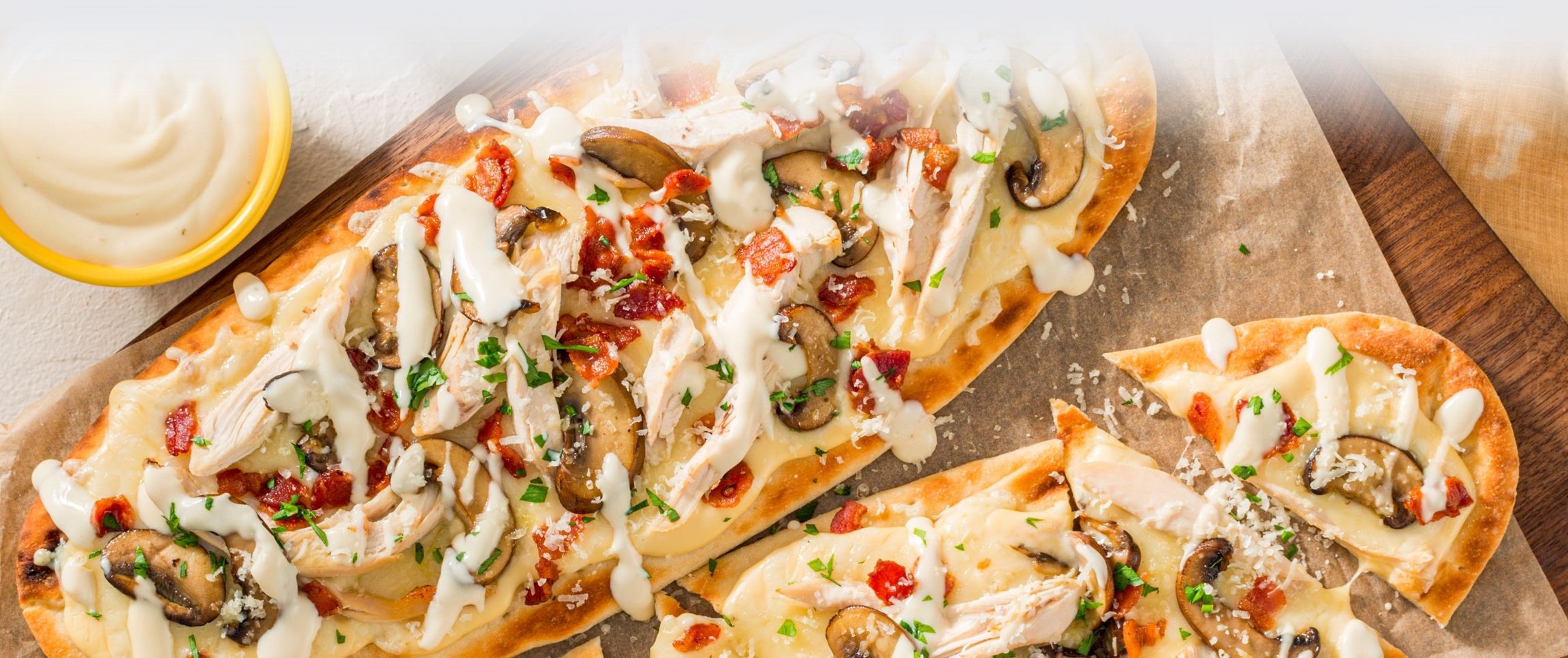 Chicken Alfredo Flatbread