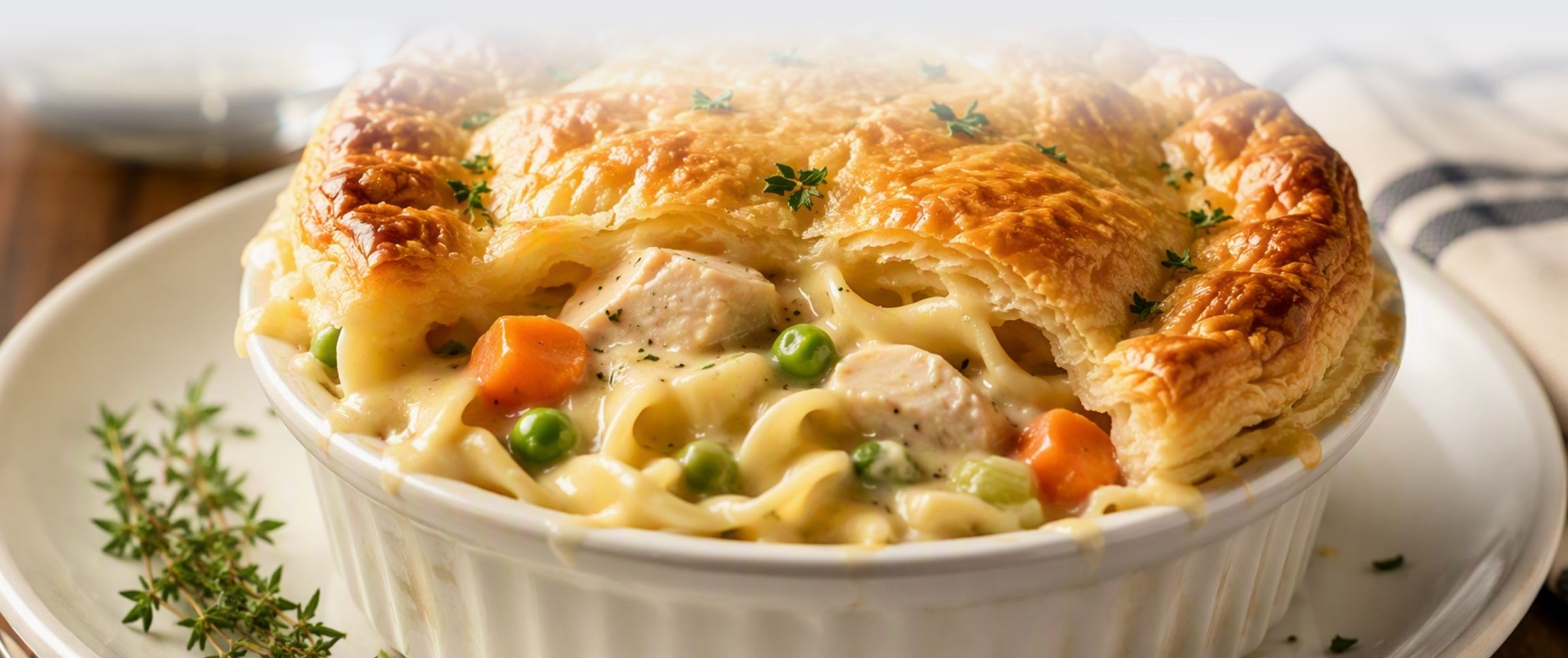Roasted Chicken Noodle Pot Pie