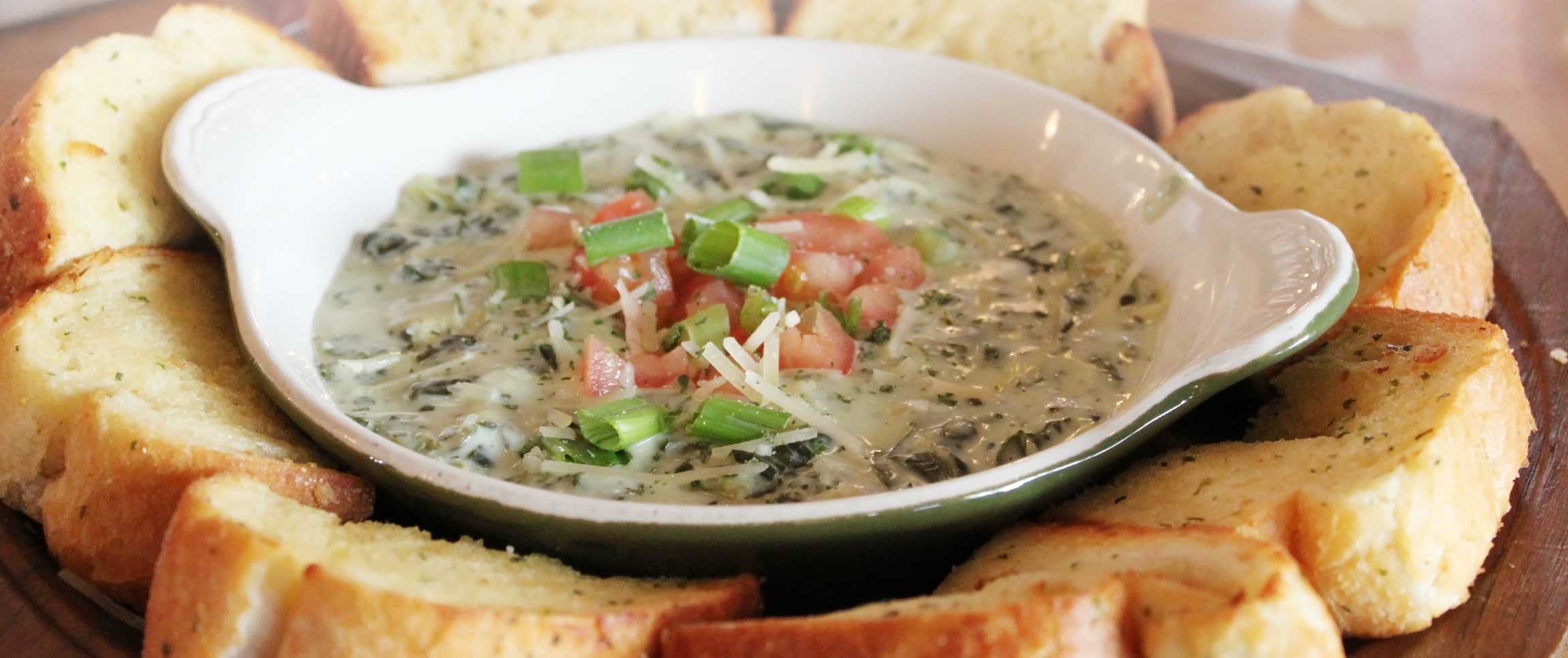 Crab Spinach and Artichoke Dip woth Bread
