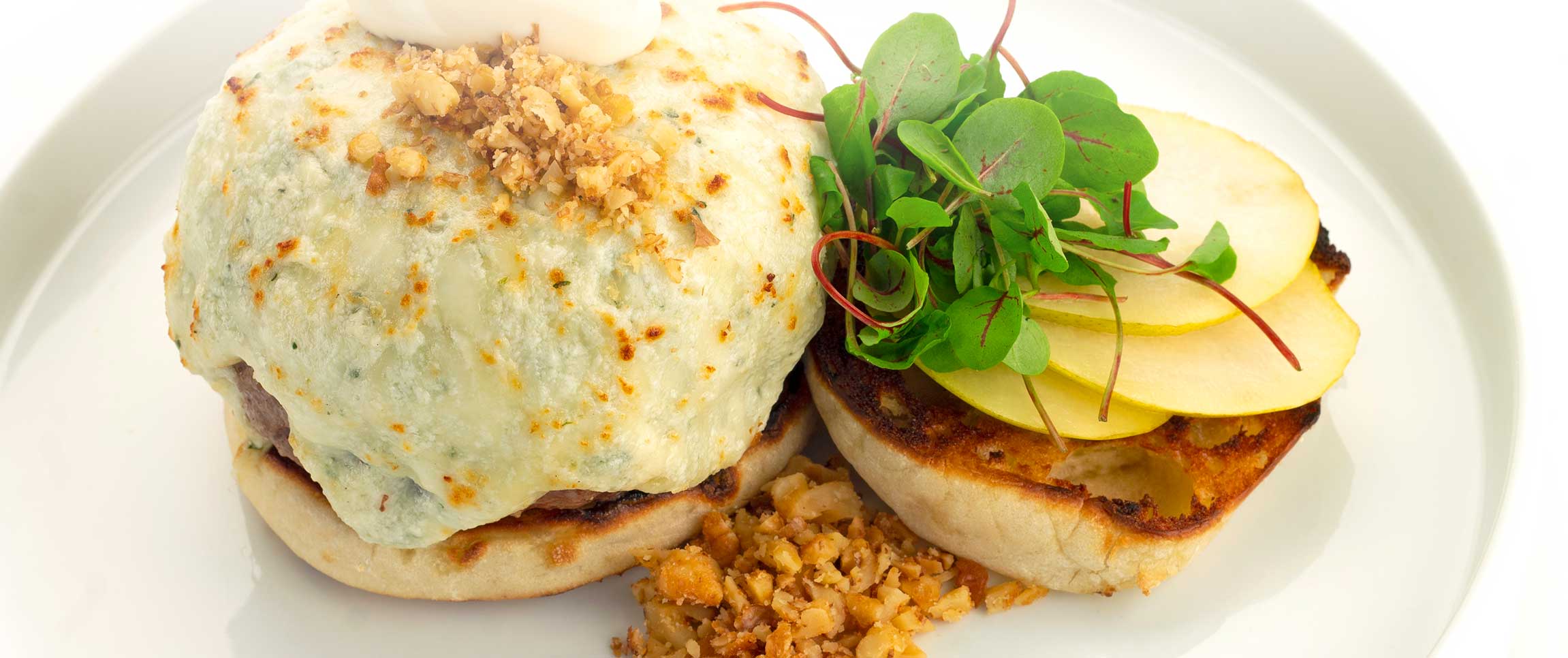 Cheesy Burger on an English Muffin