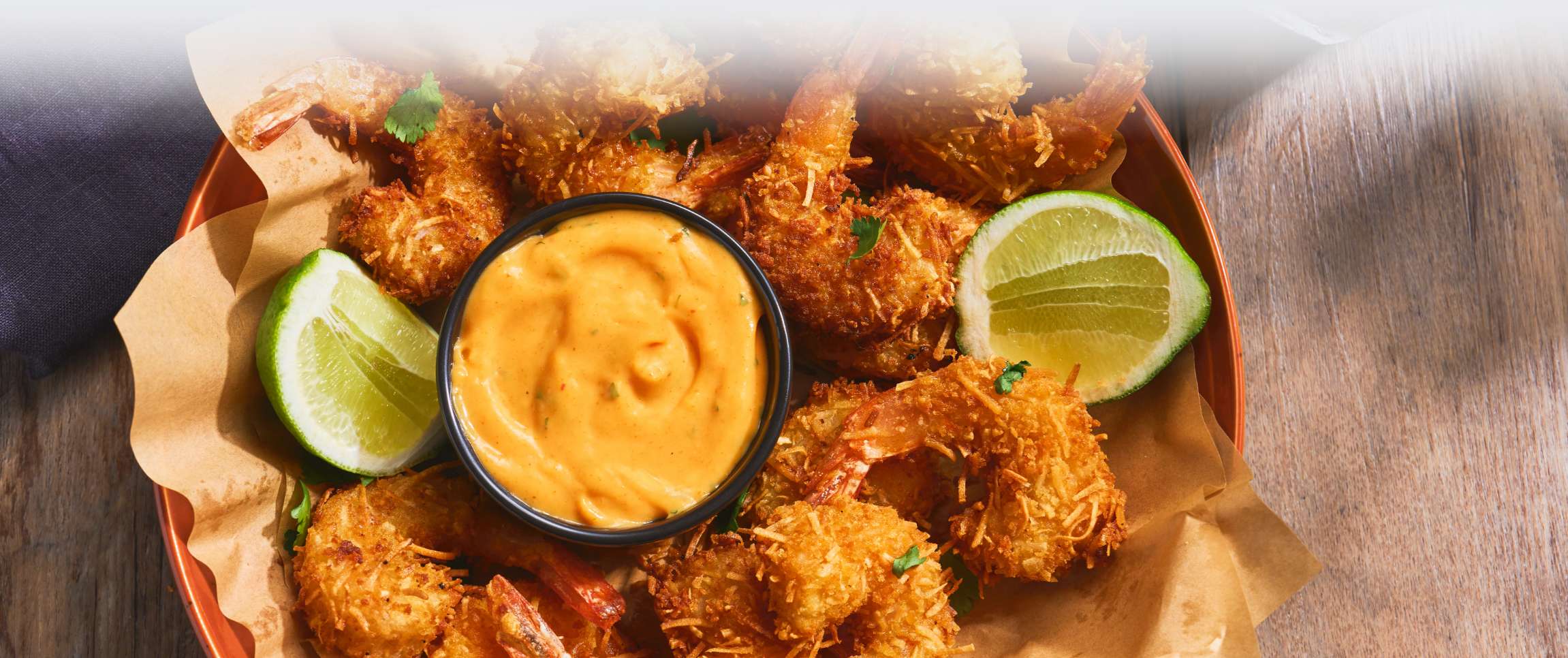 Fried Coconut Shrimp with Thai Curry Hollandaise Dip