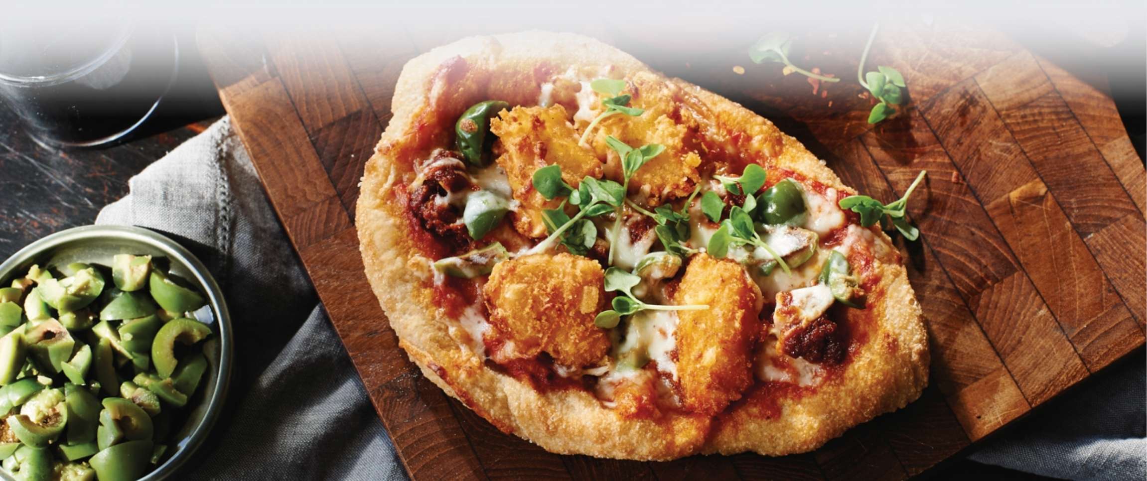 Fried Pizza with Potato Cod Bites