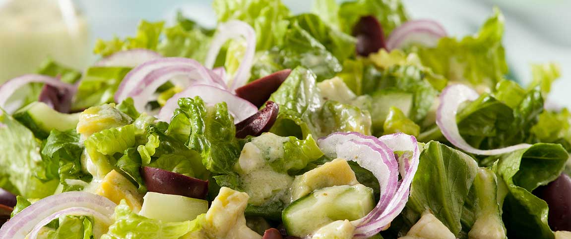 Salad with Greek Avocado Dressing