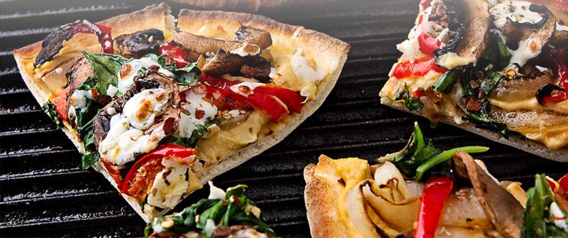 Grilled Flatbread with Hummus and Mixed Veggies