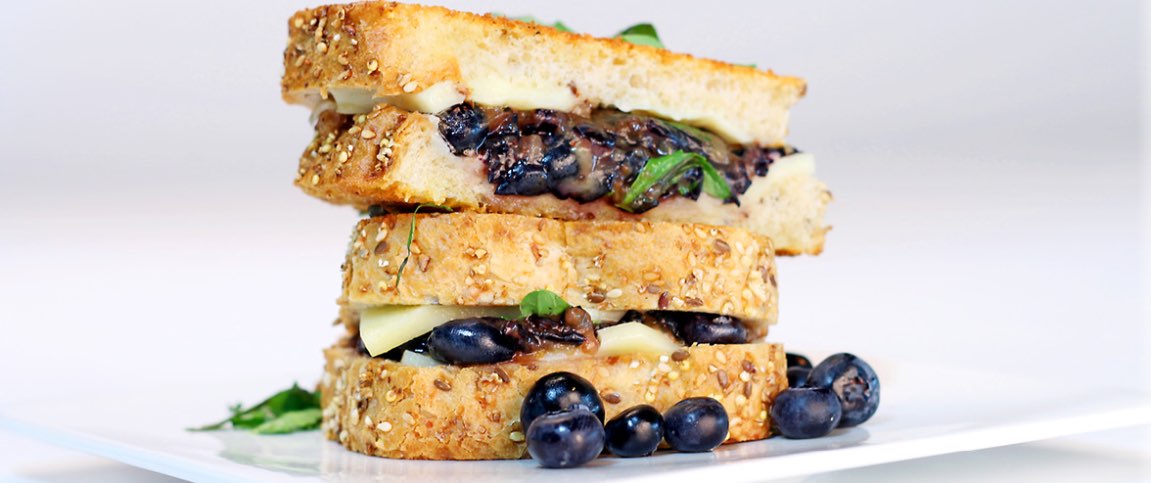 Fontina Grilled Cheese with Blueberries