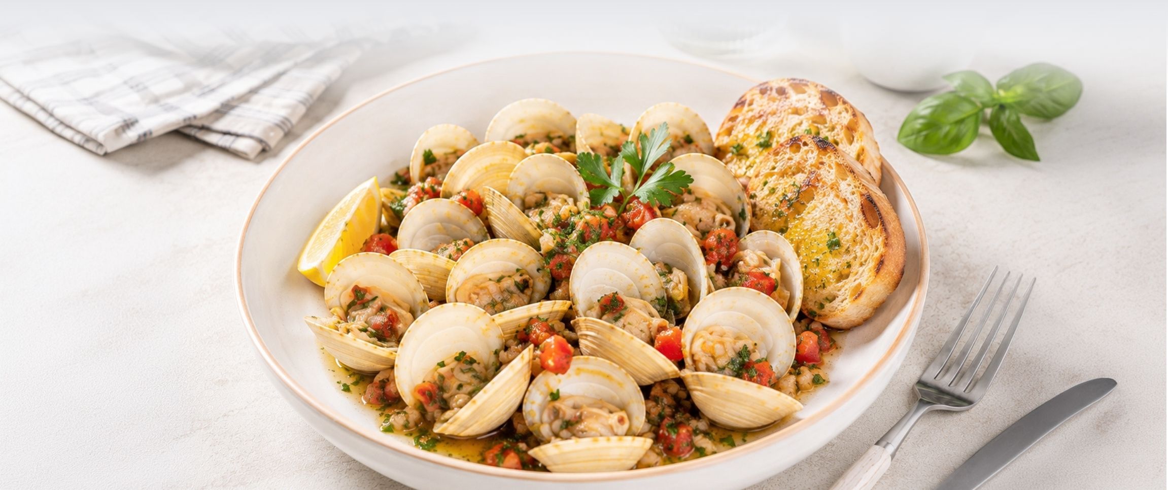 White Wine Garlic Hardshell Clams