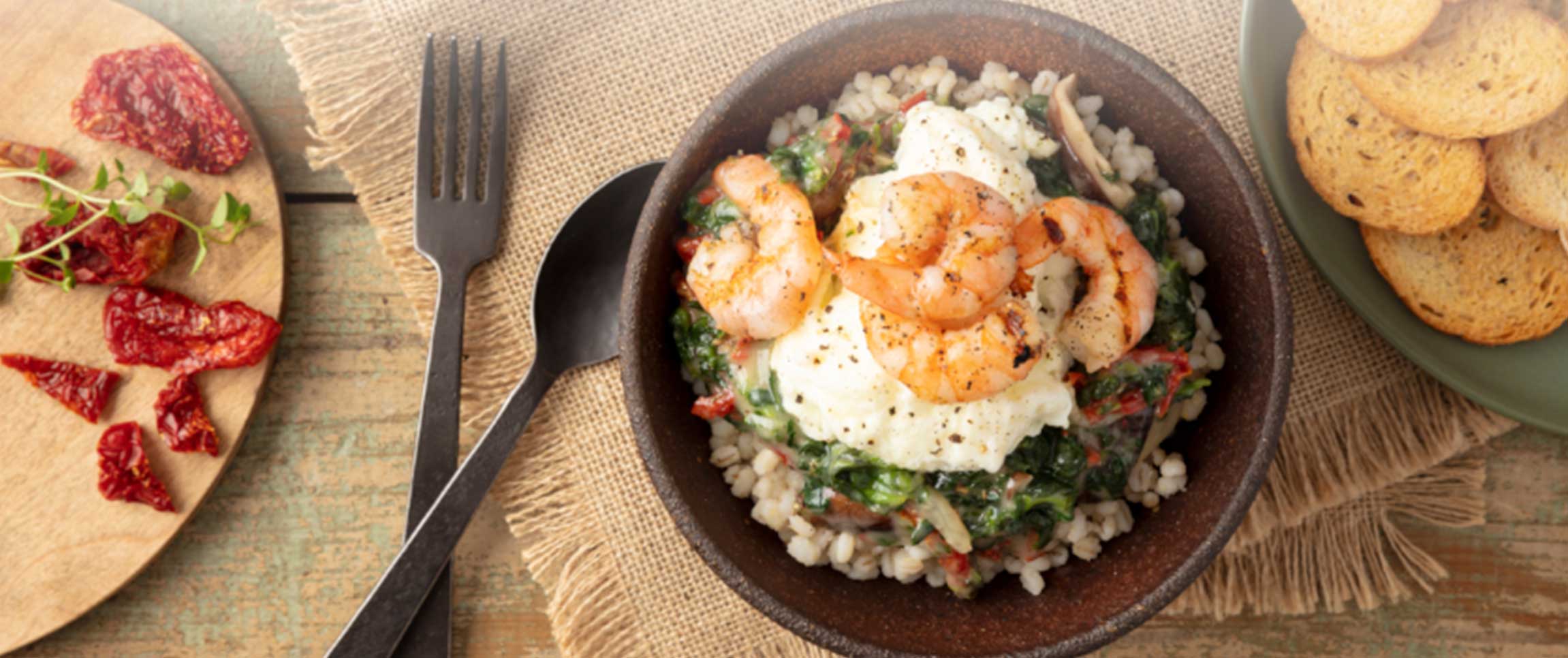 Grilled Shrimp And Mushroom Soup