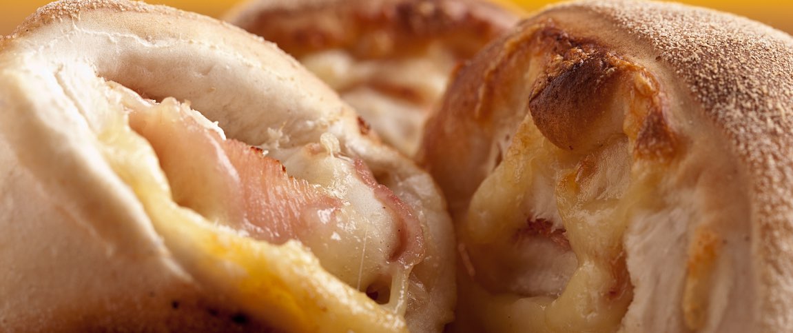 Ham and Cheese Rolled in Pizza Dough