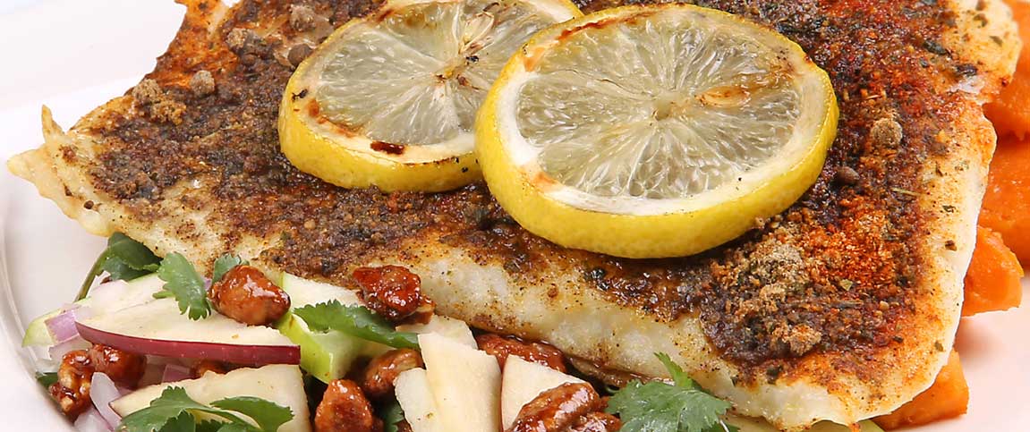 Herb and Parmesan Cod with Grilled Apple Salad