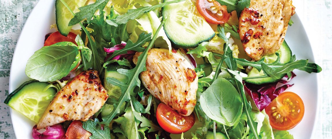 Honey Basil Marinated Chicken with Beach Greens