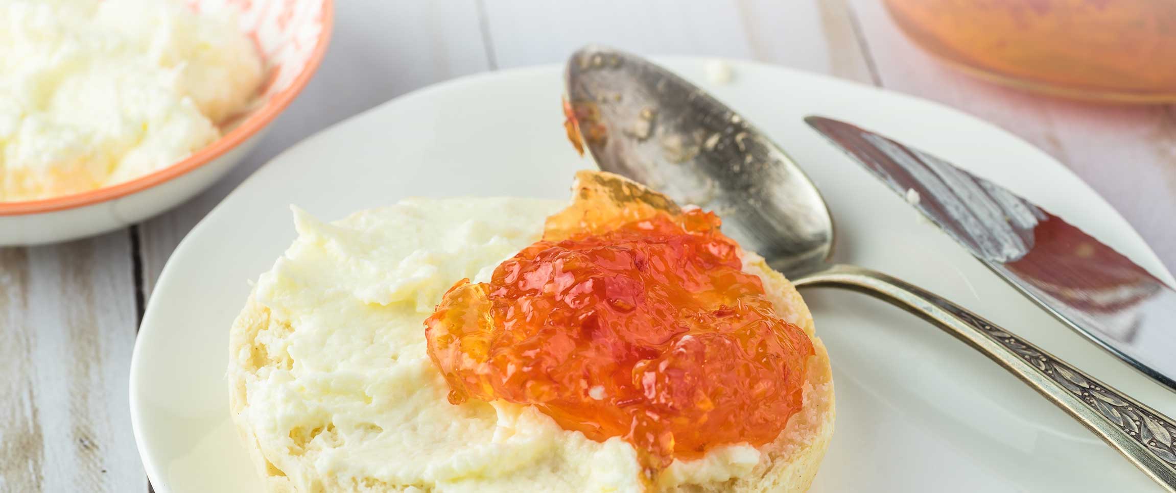 Habanero Pepper Jelly on an English Muffin