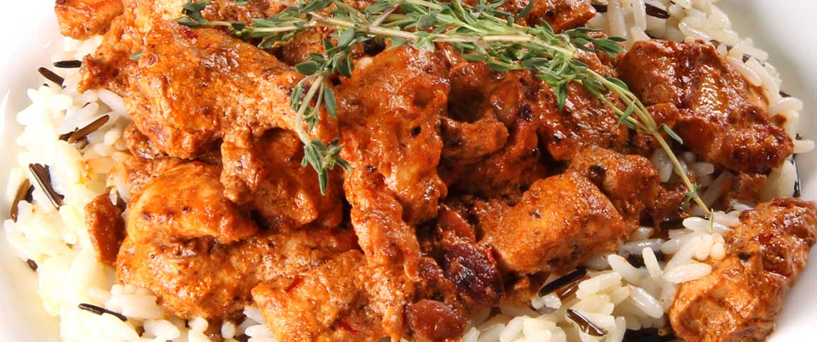 Indian Butter Chicken on a Bed of Jasmine Rice
