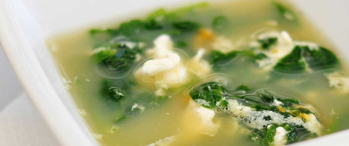 Egg Drop Soup with Spinach