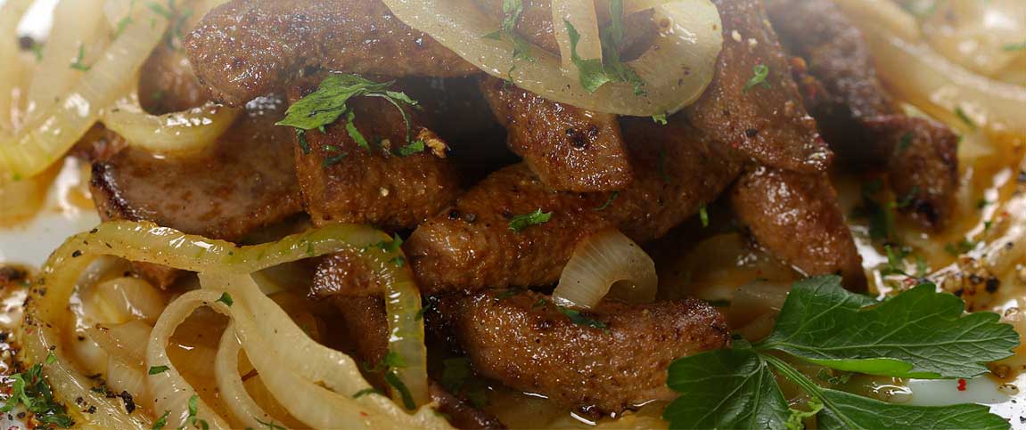 Calves Liver with Caramelized Onions