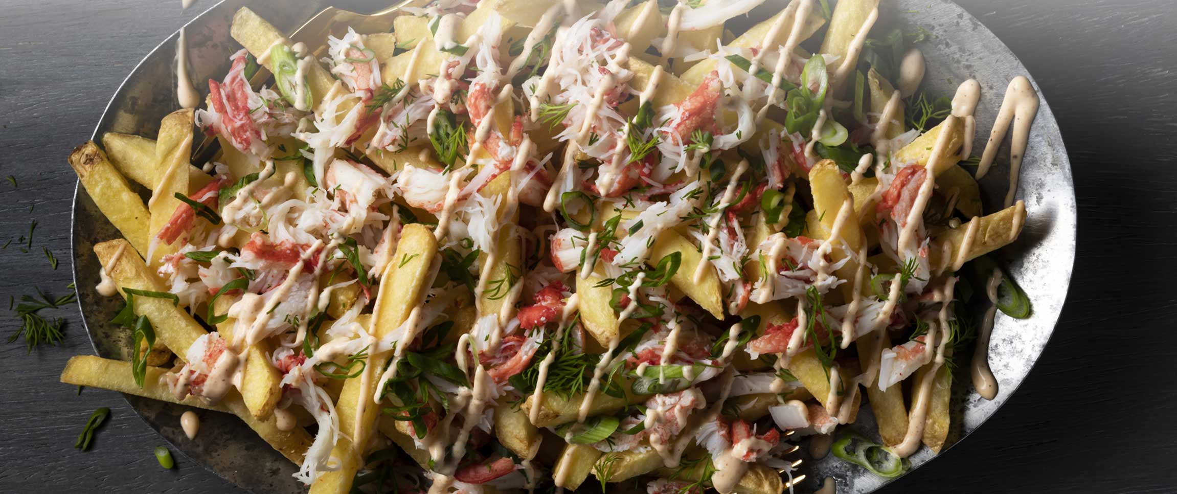 Loaded Fries with Crab and Smoked Paprika Aioli