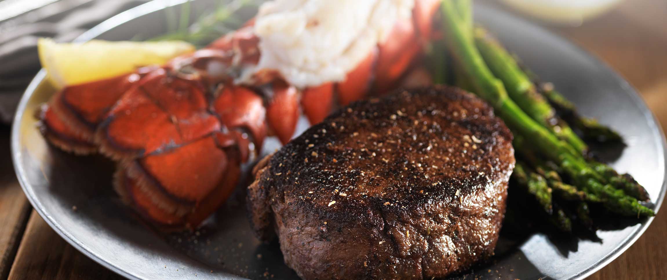 Lobster Steak with Filet of Braveheart Beef
