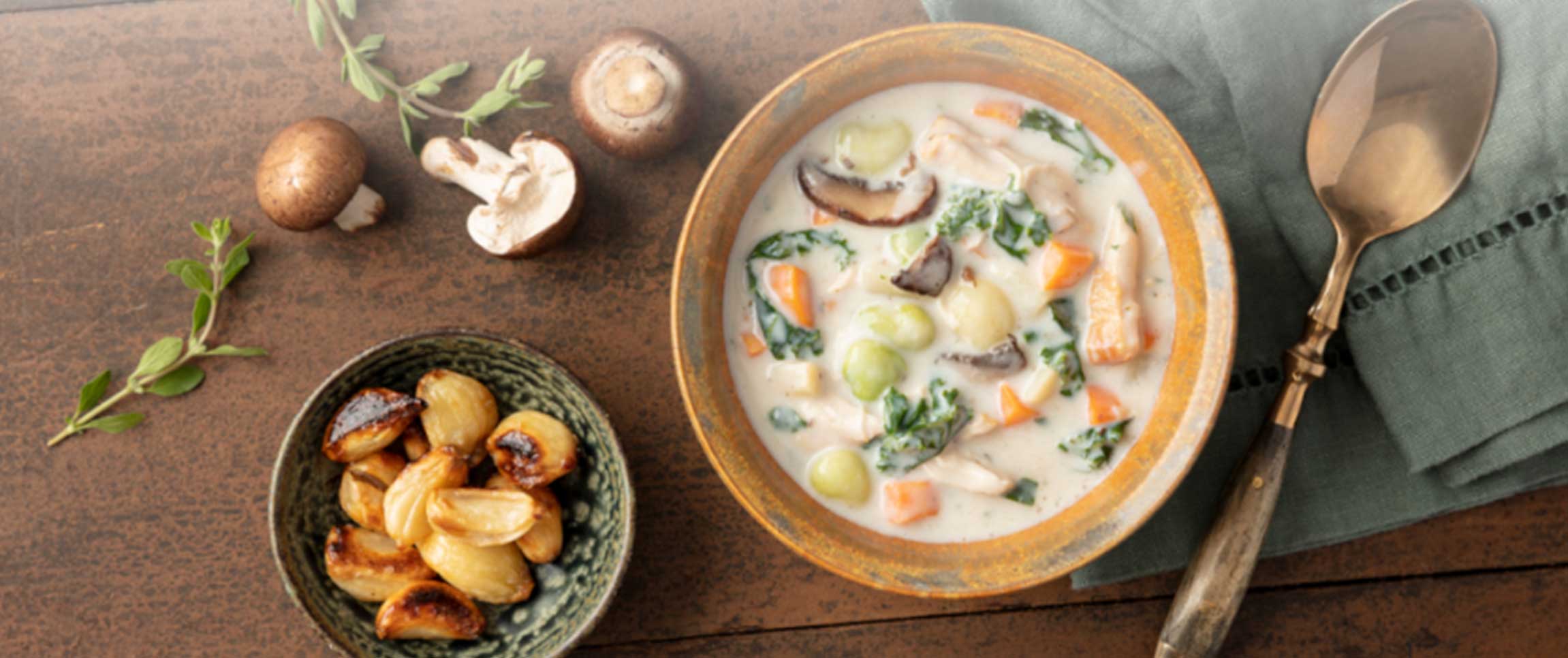 Mushroom Chicken and Vegetable Soup