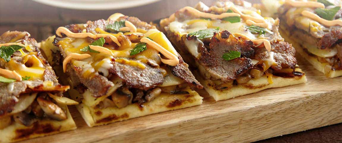 Gyro Slices and Potato on a Flatbread