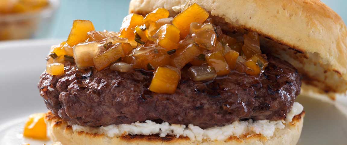 Burger with Peach Compote