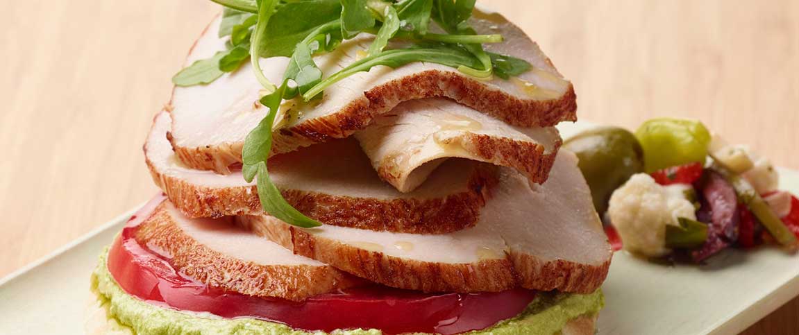 Open Faced Turkey Pita Sandwich