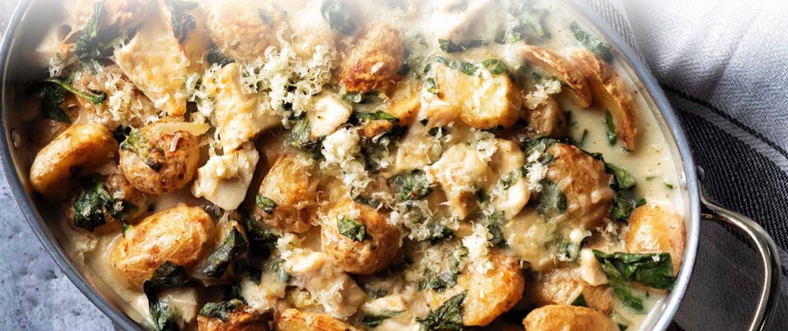 Parmesan Potato & Spinach Florentine