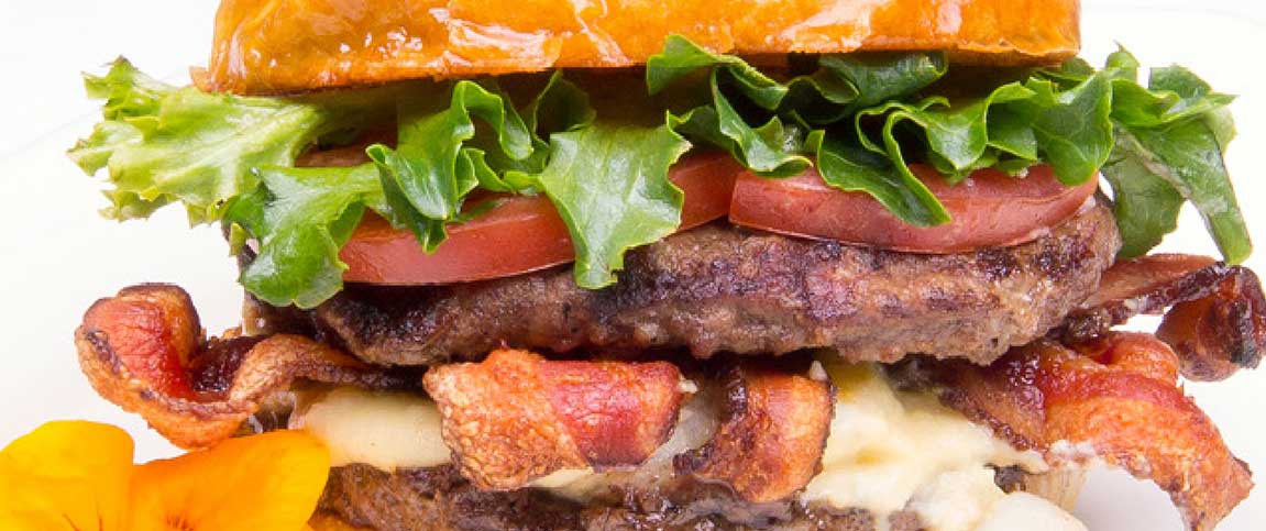 Bacon Potato Salad Stuffed Burger