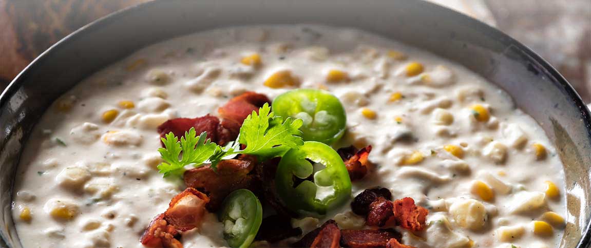 Roasted Jalapeno and Corn Chowder
