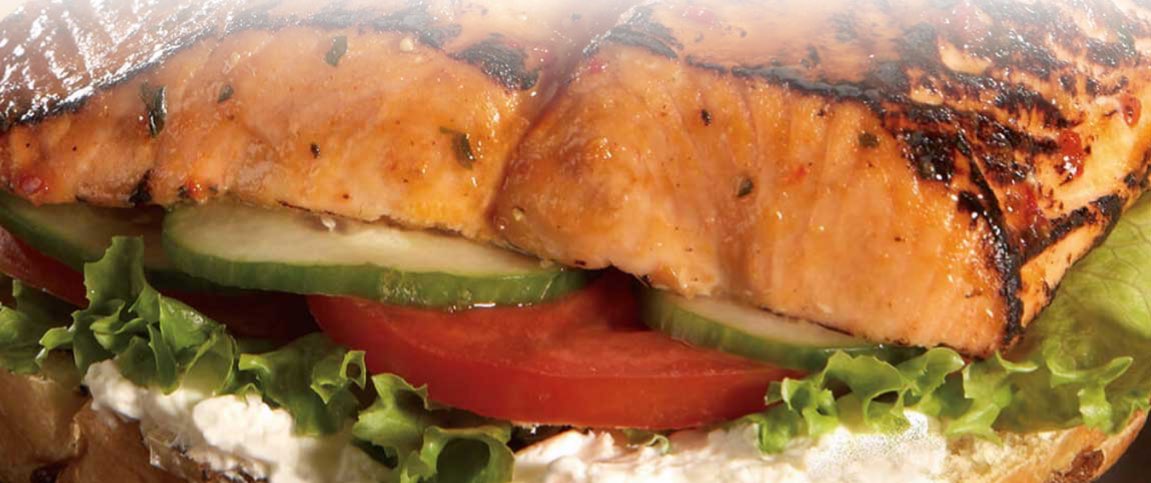 Salmon Club Sandwich with Basil Mayo and Avocado