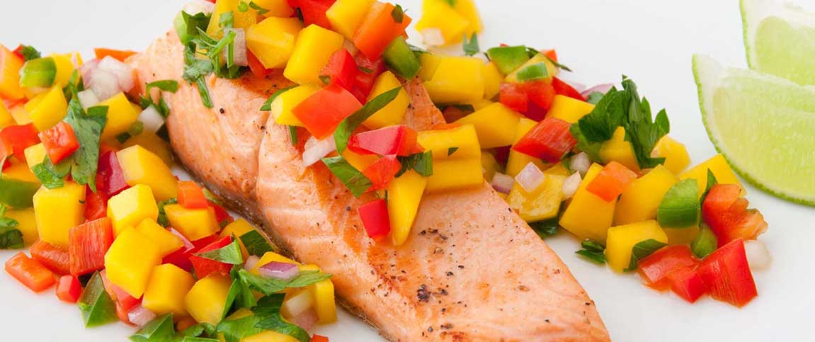 Seared Salmon with Mango Salsa