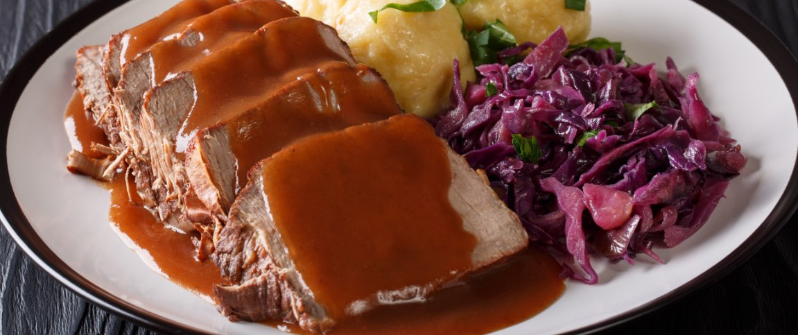 German Potroast Topped with Gravy