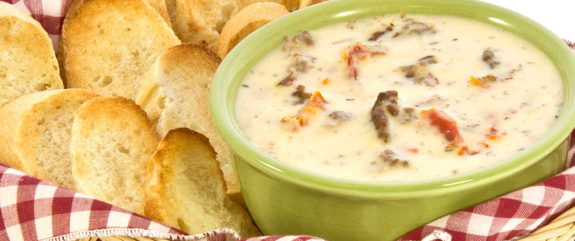 White Wine Sausage Dip with Bread