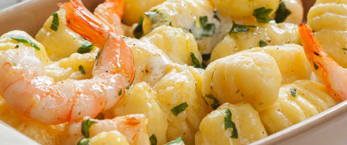 Shrimp over Gnocchi
