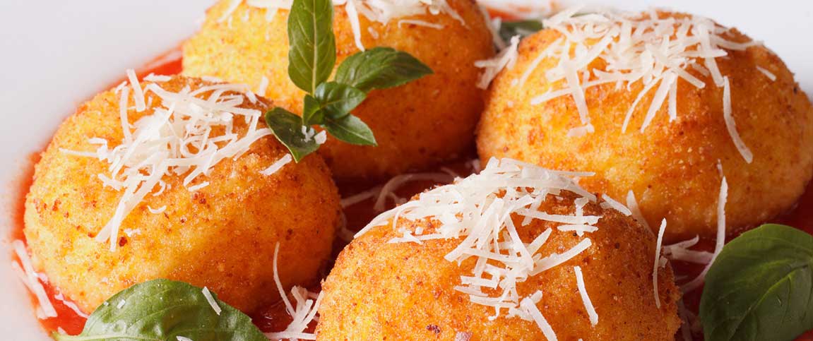 Sicilian Rice Balls with Pepperoni, Beef, and Cheese