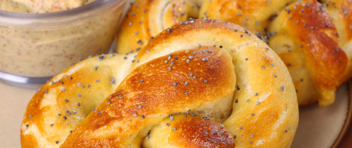 Soft Pretzel with Honey Mustard Dipping Sauce