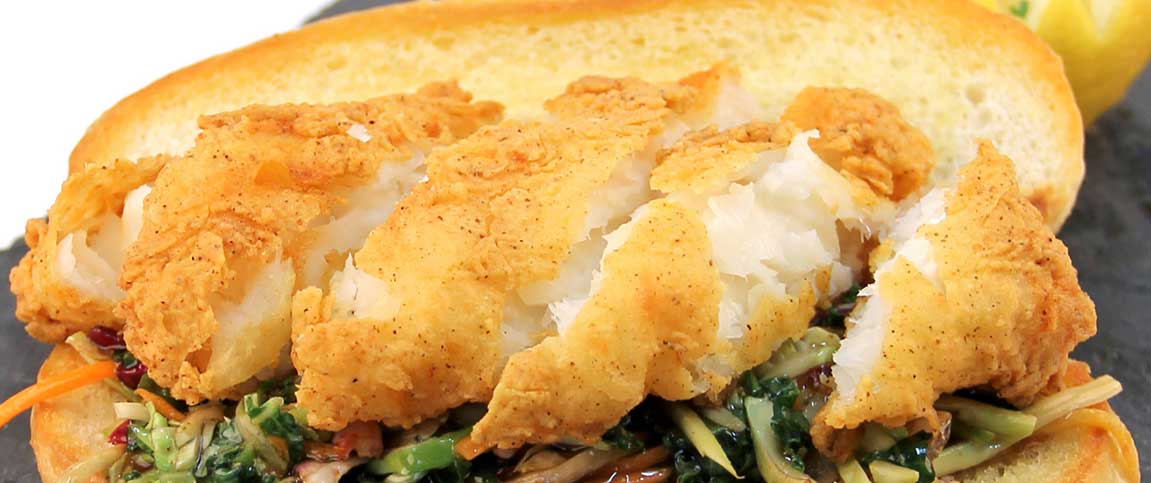 Spicy Battered Cod Po'Boy