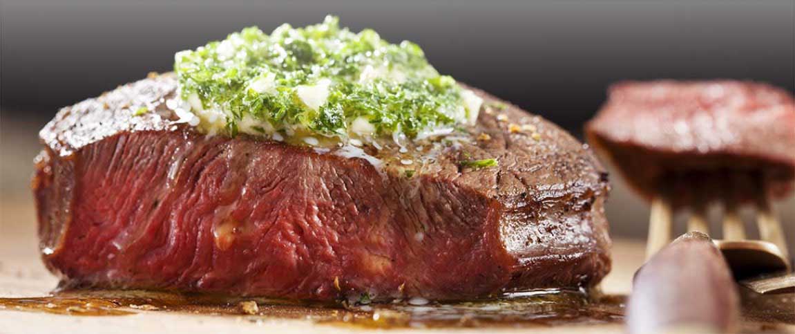 Stuffed Filet au Poivre with Vert Sauce