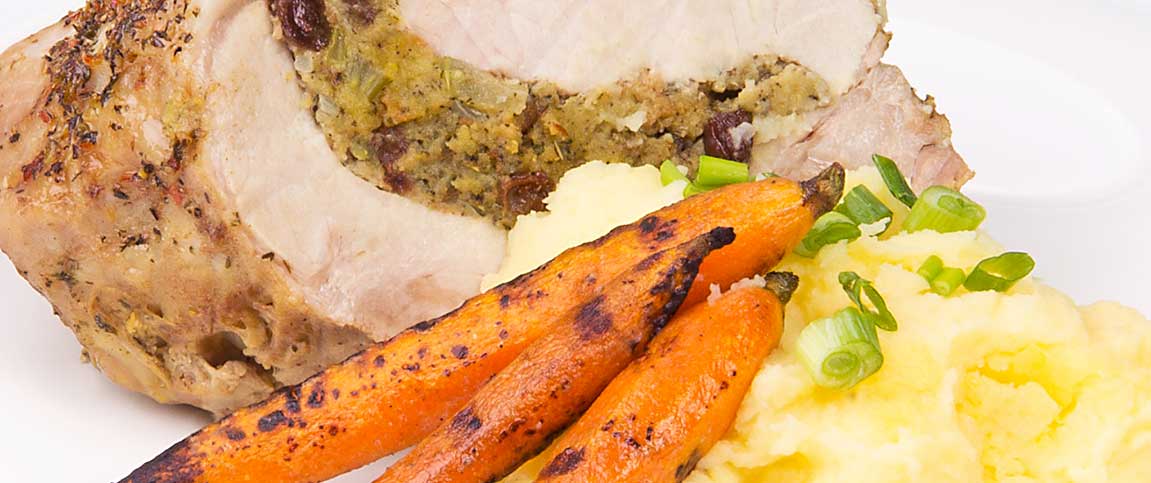 Stuffed Pork Loin with Brandy Glaze