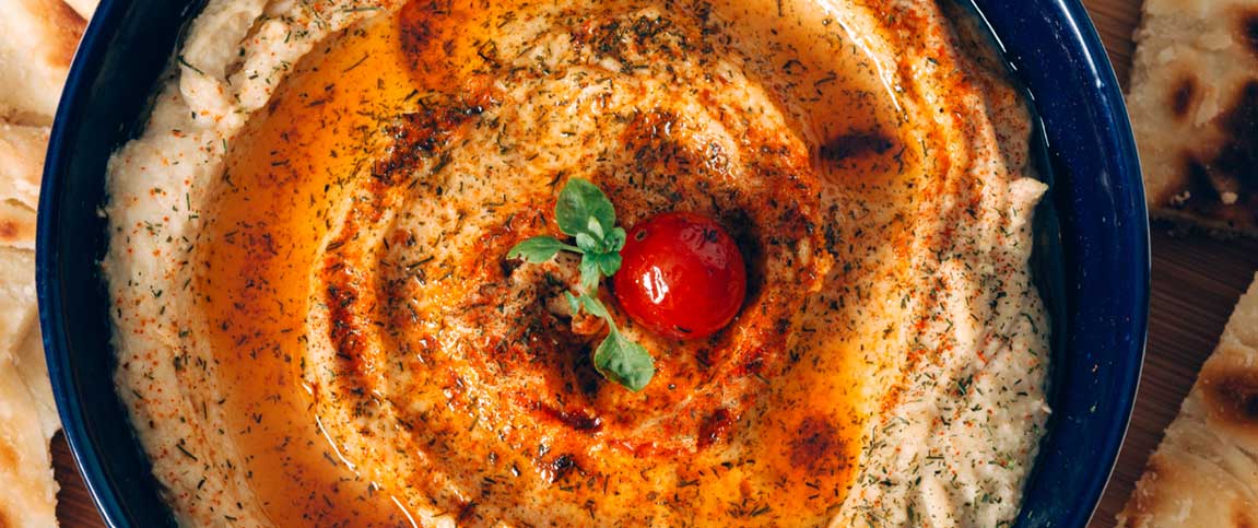 Sweet and Spicy Topped Hummus