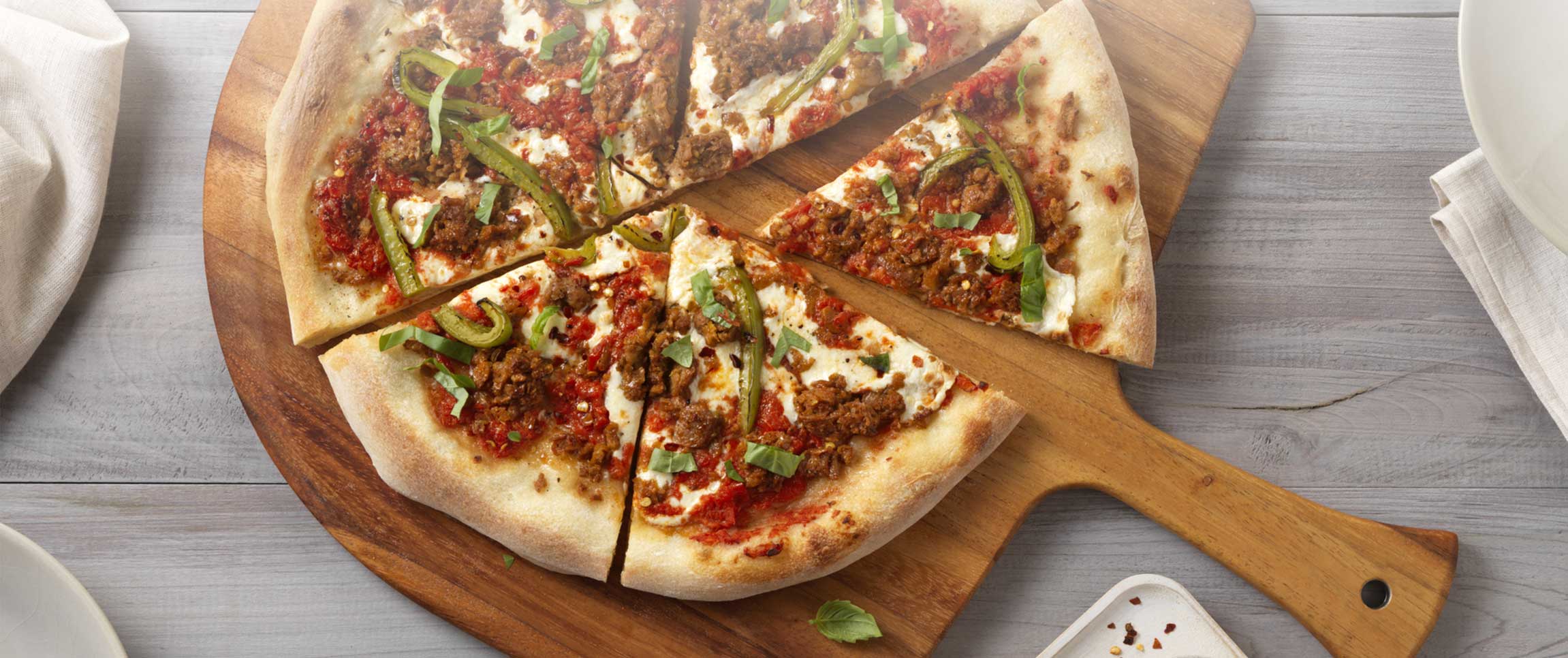 Sausage Crumble and Sweet Pepper Pizza
