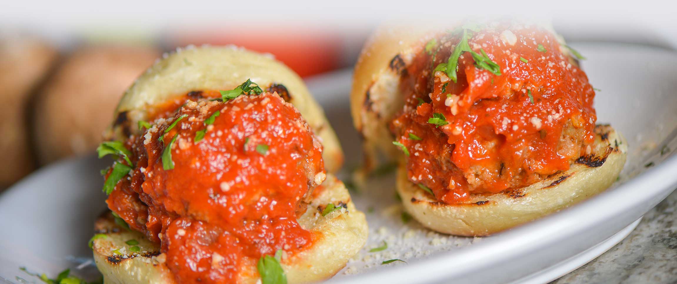 Bacio Cheese Stuffed Meatball Sliders