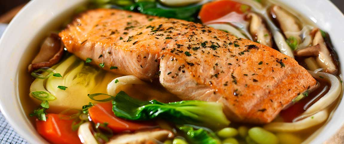 Teriyaki Sesame Salmon Noodle Bowl