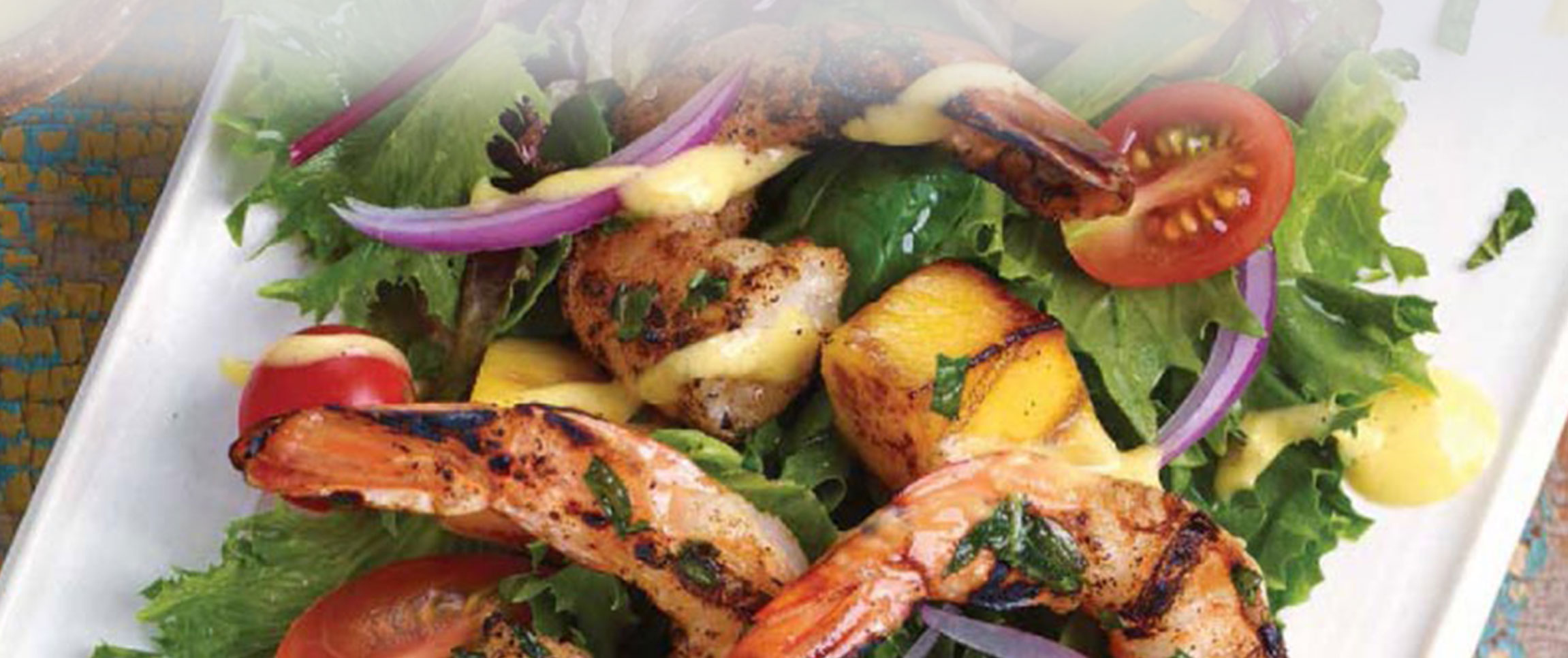Grilled Shrimp Tandoori Salad with Mango Dressing